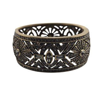 Vintage NOS Rare Early Unsigned Heidi Daus Rhinestone Encrusted Bangle Bracelet